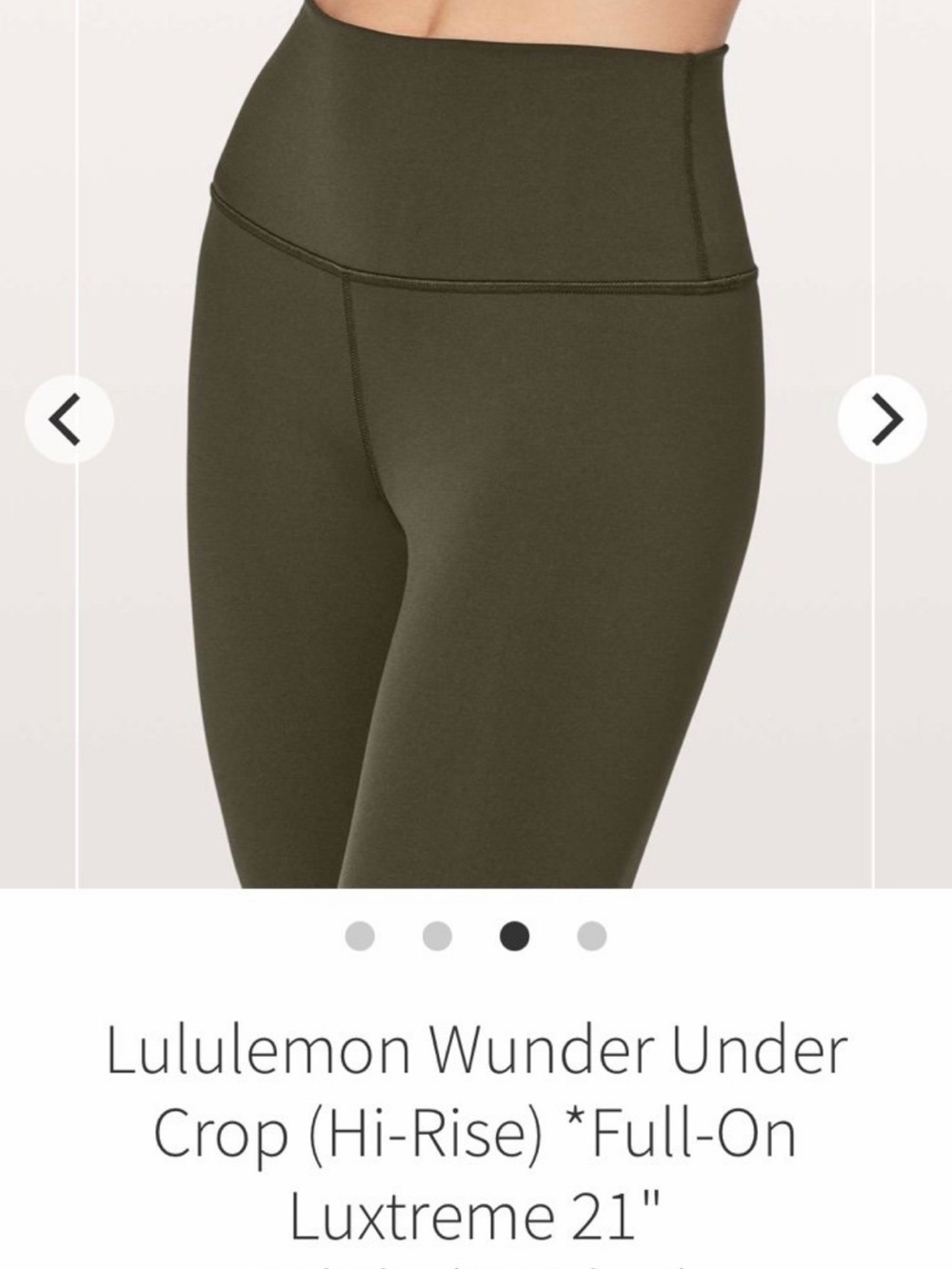lululemon athletica Wunder Under High-Rise Crop Leggings in Olive Green